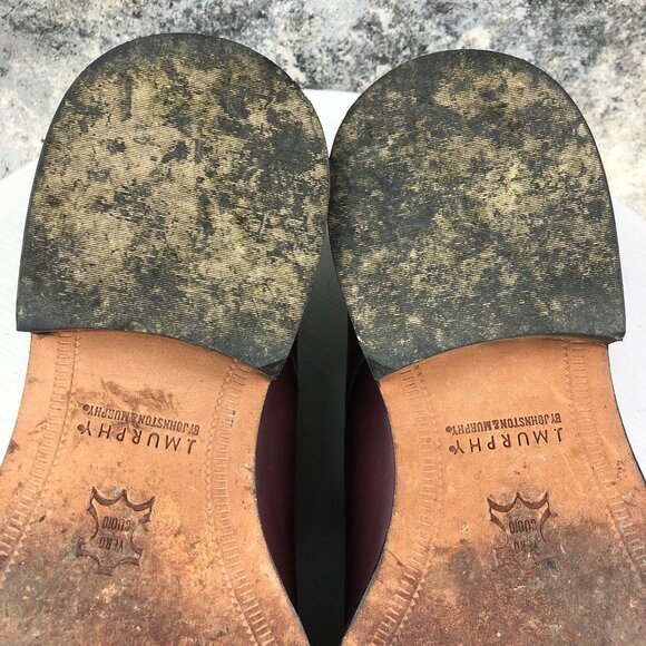 J. Murphy Men's Size 11M Novick Burgundy Red Leather Cap Toe Oxfords Dress Shoes - Picture 10 of 13